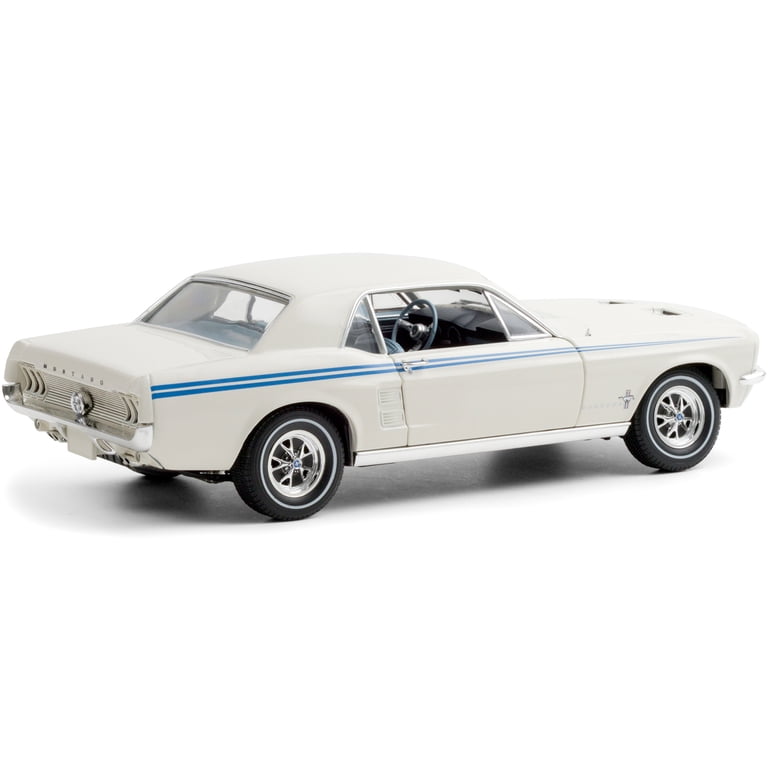 1967 Ford Mustang Coupe Wimbledon White with Scotchlite Blue