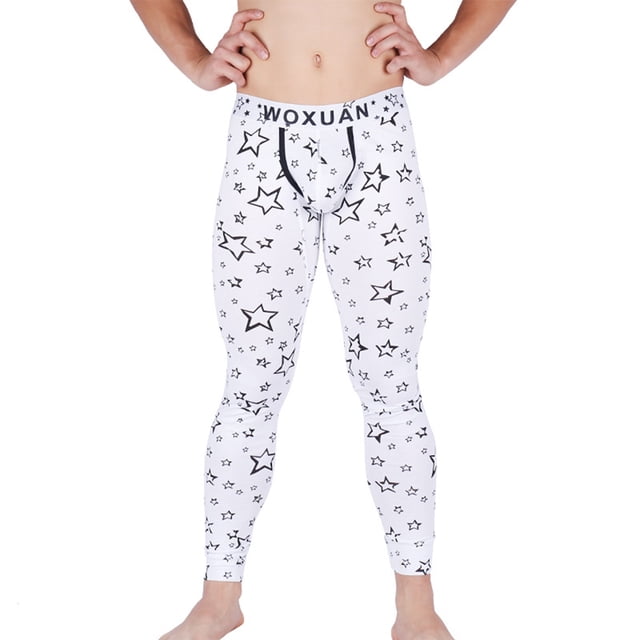 Minnieouse Calzas de ropa interior para hombre, pantalones elásticos estampados a la moda para hombre, pantalones de capa Base de absorción de sudor, ropa Ropa interior estrella blanca SG Minnieouse AP013663-03