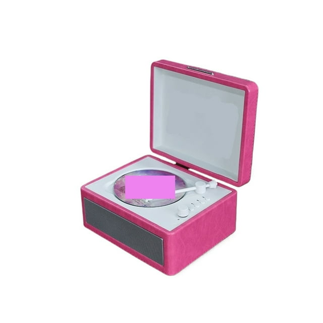 Lecteur CD Rétro Portable Haut-Parleur Bluetooth Mini Lecteur de Disque USB Carte TF Cadeau Parfait, Émetteur Bluetooth 5.0