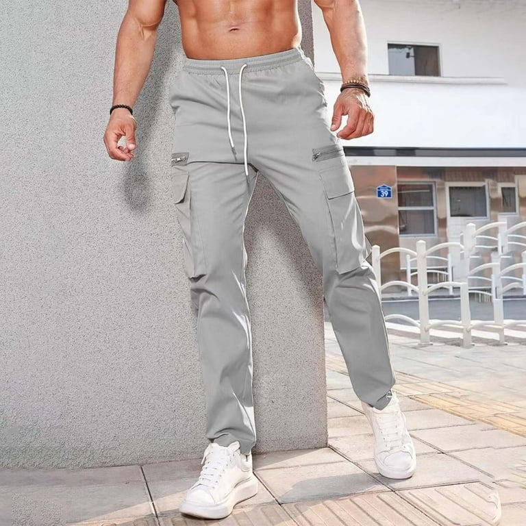 福袋 セール Gray Fit Slim Mens Polyester Fit, Relaxed Pants Cargo Mens Clothing