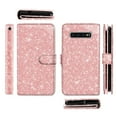 thumbnail image 2 of NEXTKIN Multi Card Slots Double Flap Bling Glitter Wallet Pouch Case for Samsung Galaxy S10 G973 6.1" (NOT FIT Samsung Galaxy S10+ / S10 Plus 6.4 inch or S10E 5.8 inch), Rose Gold, 2 of 8