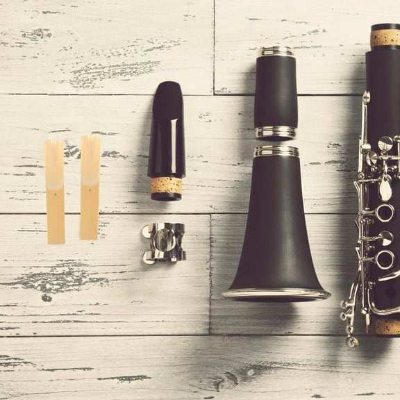 Masteelf Wood Clarinet for Beginner and Skilled Players with Excellent Sound Quality Light Yellow 10 Pcs