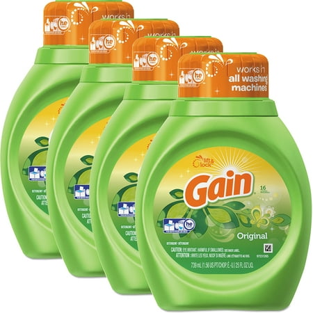 (4 Pack) Gain Liquid Laundry Detergent, Original, 16 Loads, 25 Fl (Best Mid Gain Overdrive)