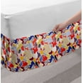 thumbnail image 2 of Geometric Bed Skirt, Adjoining Uneven Wavy Forms Ornamented with Dots Lines Spots and Flower Bouquets, Elastic Bedskirt Dust Ruffle Wrap Around for Bedding Decor, 4 Sizes, Multicolor, by Ambesonne, 2 of 2