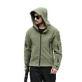 thumbnail image 4 of Seyurigaoka Winter Men's Juniors Casual Jacket Coat Solid Color Fleece Zipper Hooded Outerwear, 4 of 7