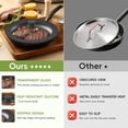 thumbnail image 4 of Universal Lid for Pots, Pans and Skillets, Tempered Glass Lid with Heat Resistant Silicone Rim Fits 10'', 11'', 12'' Diameter Cookware, Replacement Lid for Frying Pan & Cast Iron Skillet, 4 of 7