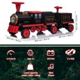 thumbnail image 3 of VOLTZ TOYS 12V Electric Locomotive Train with Passenger Carriage for Kids and Parents, Motorized Ride-On Toy with Real Smoke Effect, Music & LED Lights, Black, 3 of 8