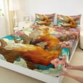 thumbnail image 3 of Feelyou Teens Magical Fox Animal Bed Sheets, Japanese Blossoms Floral King Sheets, Retro Tokyo Theme Sheet Set, Breathable Home Decor, 4pcs, 3 of 7