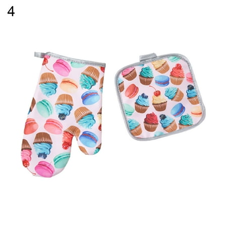 

1 Set Heat Insulation Anti-scalding Glove Comfortable Wearing Cotton Practical More Thicken Oven Glove for Home Beige Cott