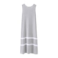 thumbnail image 7 of Karight Women's Sleeveless Round Neck Shift Dress Casual Loose Fit Striped Hem Midi Dress, 7 of 7