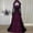 02-Purple, variant on Women Vintage Hooded Floral Print Maxi Ball Gown, Long Sleeve Lace Up Waist Full Flare Royal Court Dress 04-White XXL