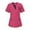 Hot Pink, variant on Nurse Uniform,Women's V-Neck Nurses Tunic Uniform,Short Sleeve Clinic Carer Protective Work Shirt for Hospital,office,or Home Care Nursing Blouse Red