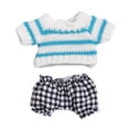 thumbnail image 4 of Suéter de rayas con pantalones para muñecas de moda de 2 piezas, accesorios de ropa en miniatura para muñecas de 15 a 17 cm, regalos de año Nuevo Pantalones a cuadros, 4 of 9