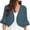Grey Blue, variant on Women Summer 3/4 Sleeve Bolero Shrug for Dress Open Front Scalloped Cropped Lightweight Cardigan, US Size XL in Grey Blue