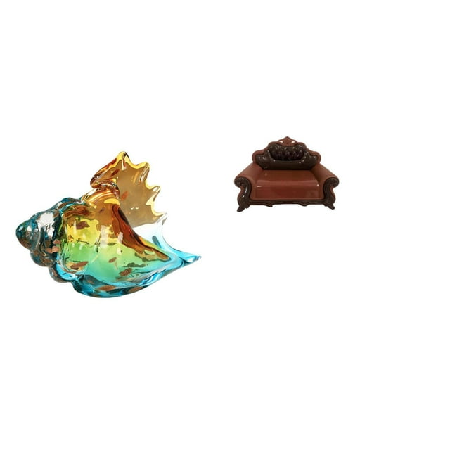 figura de caracola,Figura de caracola de vidrio soplado a mano,adorno marino,Sofá en miniatura para muñecas,Muebles de casa de muñecas,modelo de sofá europeo,decoración,Modelo de silla