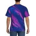 thumbnail image 3 of Bixox Men's Neon Gradient Blue Printed Short Sleeve Skinny Athletic T-Shirt, 3 of 6