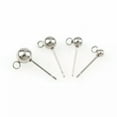 thumbnail image 6 of U8MO 100 Pcs Stainless steel Ball Post Earring Ear Stud with Loop and Stopper Dangle-4mm, 6 of 7