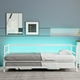 thumbnail image 4 of Bellemave Twin Daybed with Pop Up Trundle, Metal Sofa Beds with LED Lights, Twin to King Bed Frame for Living Room, Bedroom and Guest Room,White, 4 of 8