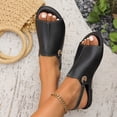 thumbnail image 5 of IUJSOY Sandals for Women One Band Slip-on Open Toe Flats Adjustable Strap Casual Beach Slides, 5 of 5