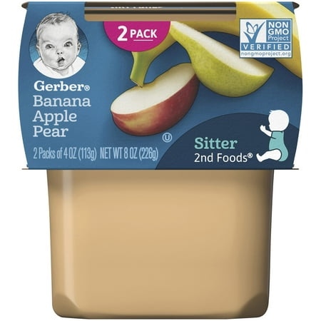 UPC 015000076429 product image for (Pack of 2) Gerber 2nd Foods Bananas Apple Pear, 4 oz Tubs | upcitemdb.com