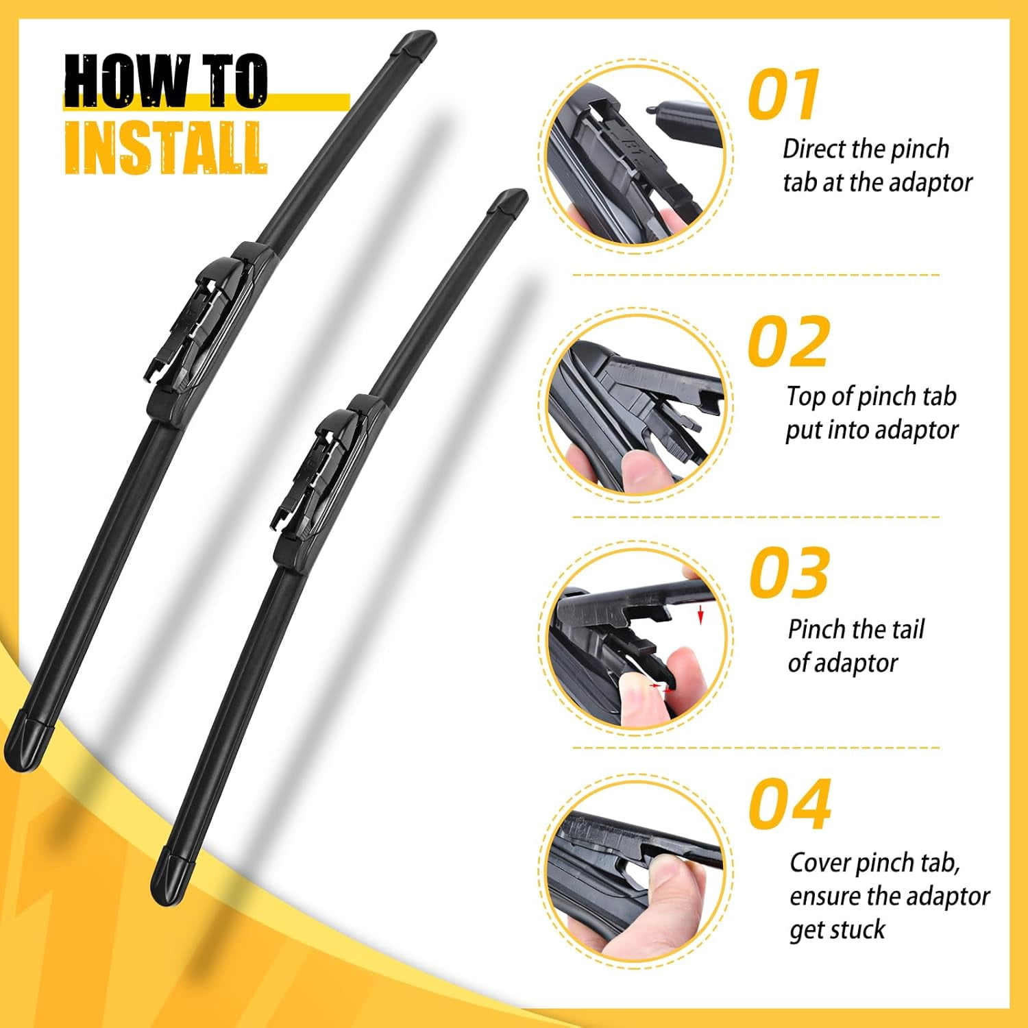 MIKKUPPA 28"+28"+11" Windshield Wiper Blades Replacement for 2013-2019 Ford Escape, Front & Rear Durable Stable Quiet All Season Wiper Blades Set (Pack of 3)