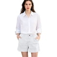 thumbnail image 2 of Stralyhd Womens Shorts Casual Linen Cargo Short Summer Beach Travel Work Fashion Mid-Rise Shorts Essentials Short with Pockets White L, 2 of 7