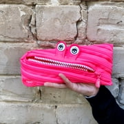 ZIPIT Monster Pencil Case | Pink Pencil Pouch for College and Office