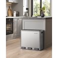 thumbnail image 6 of Trash Can 3 x 4.8 Gallon Kitchen Garbage Can 14.4 Gallon Recycle Bin with Soft-Close Lids Pedals and Inner Buckets for Kitchen Stainless Steel Silver and Black, 6 of 9