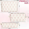 thumbnail image 2 of 3 Pieces Coquette Pink Bow Makeup Bags Cosmetic Bag for Women Gift Cute Makeup Pouches Aesthetic Stuff Travel Makeup Bags with Zipper Large Capacity Toiletry Bag Brushes Storage Organizer, 2 of 5
