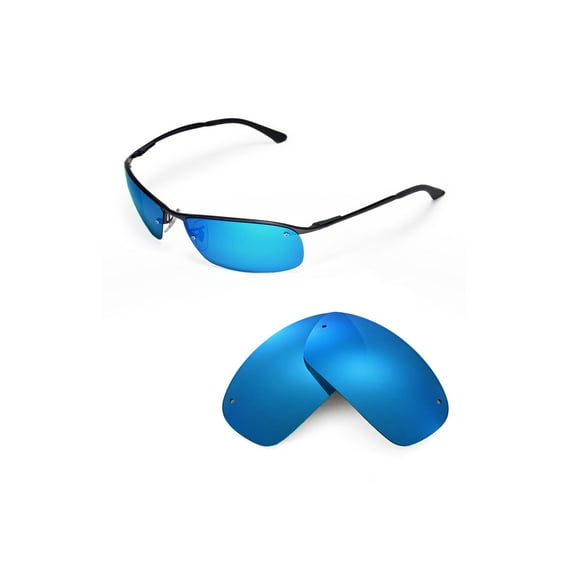 Walleva Ice Blue Polarized Replacement Lenses for Ray-Ban RB3183 63mm Sunglasses