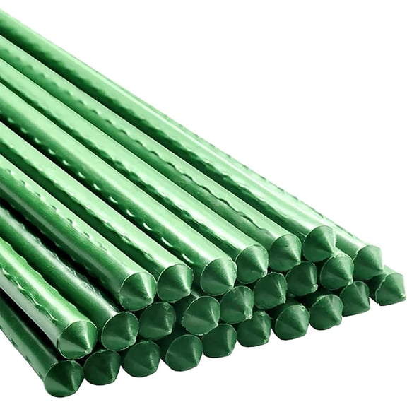 Garden Plant Stakes 57 Inch (Approx 5Ft) Steel Plant Stick Support, 25 Pack Tomato Stakes for Growing Climbing Plants, Potted Plants, Tomatoes, Trees, Cucumber, Beans, Fences Poles