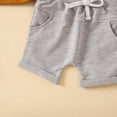 thumbnail image 4 of TOWED22 Toddler Baby Boy Summer Outfit Short Sleeve T-Shirt Tops Elastic Drawstring Shorts Set Baby Boys Clothes(Coffee,2-3 Years), 4 of 8