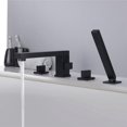 Black Bathtub Faucet, AllCopper FourPiece Cold and Hot Water Mixer