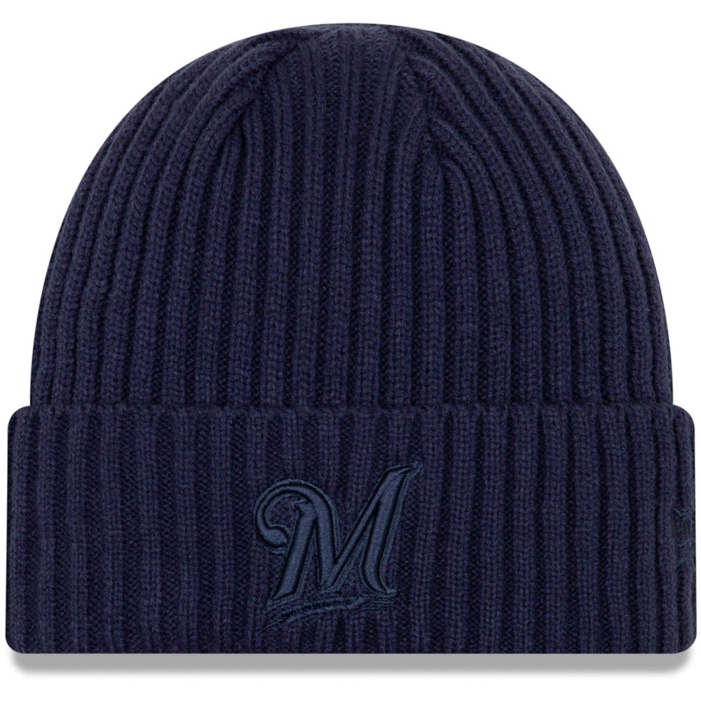 Milwaukee Brewers New Era Tonal Cuffed Knit Hat Navy OSFA Walmart
