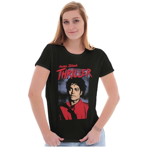 Michael Jackson King of Pop Thriller Womens Slim Fit Graphic Tee Brisco Brands S