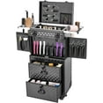 thumbnail image 3 of 4-Trays Rolling Makeup Train Case,Professional Cosmetology Trolley Case With 4 Universal Wheels For Makeup Artist,Hairstylist, 3 of 13