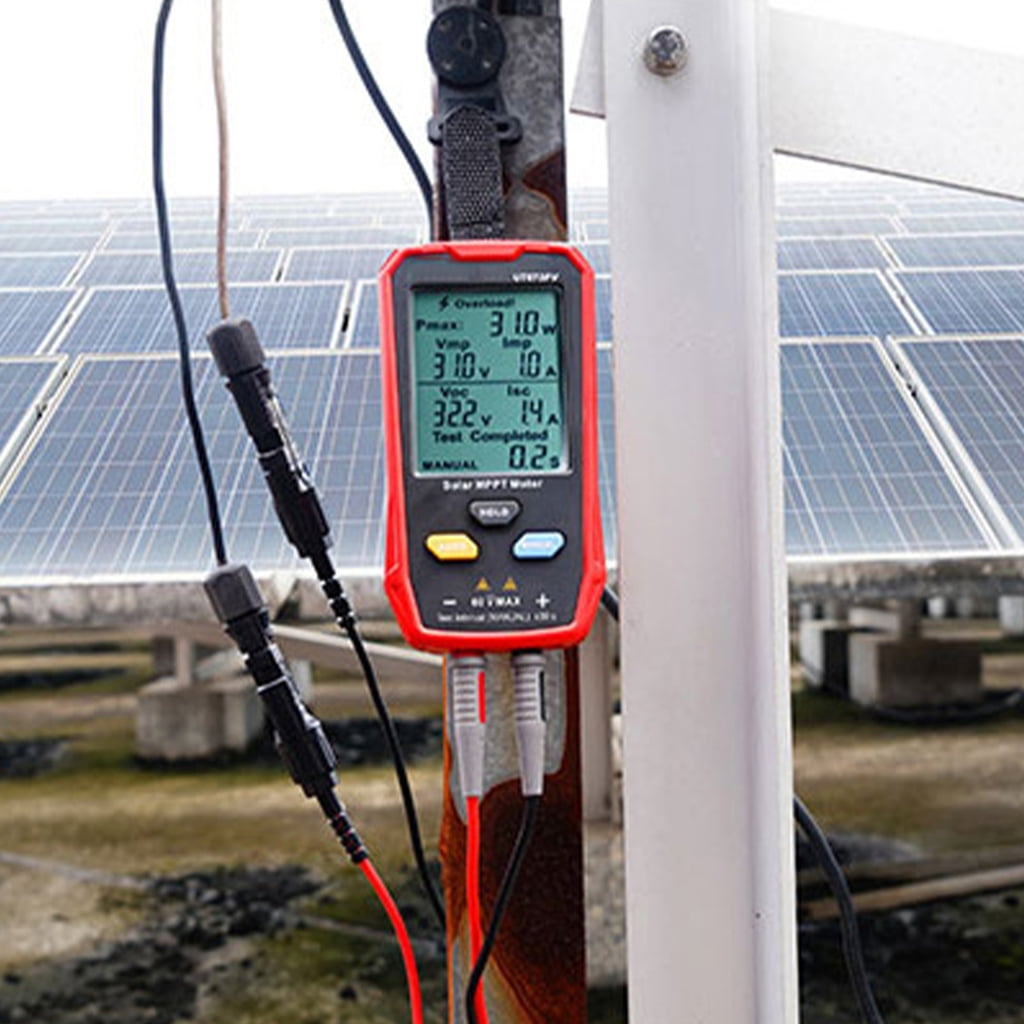 Solar MPPT Meter 800W Photovoltaic Multimeter Solar Panel Tester with Large LCD Screen Tester for Solar Testing