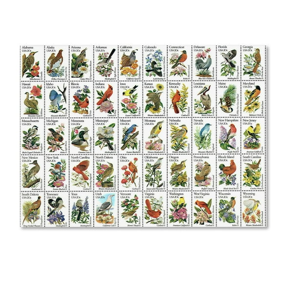 Trademark Fine Art '50 Birds' Canvas Art by Vintage Apple Collection