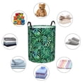 thumbnail image 4 of Balery Monstera Leaves Cesta de ropa redonda con asas, impermeable, independiente, para ropa, juguetes, dormitorio y familia-Small, 4 of 6