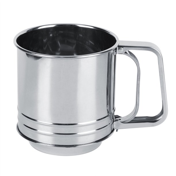 Tebero de Harina de Mano, Filtro de Harina, Tamizas de Harina de Hornear de Acero inoxidable para Panadería para Cocina en Casa