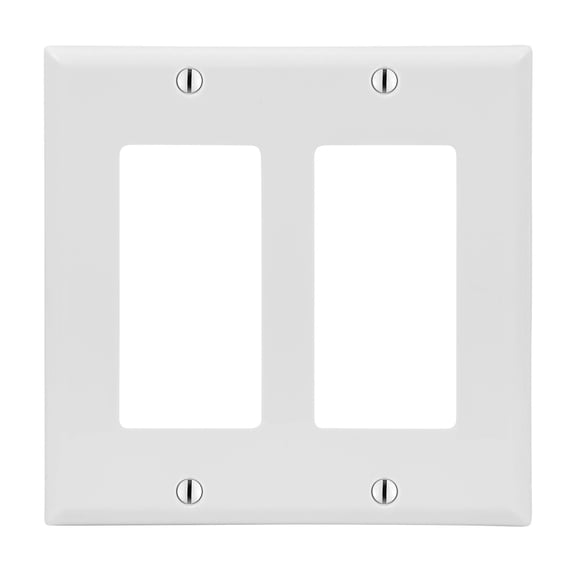 Cmple - Decorator Wall Plate 2-Gang Blank Wallplate Light Switch Cover Plate Standard GFCI Decorative Outlet Cover Dual-Gang Receptacle Outlet - White