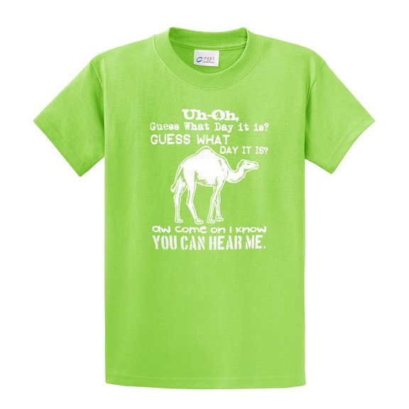 Funny Camel Youth Short Sleeve T-shirt Guess What Day It is Hump Day-Lime-Ys