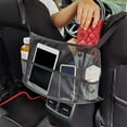 thumbnail image 4 of iMountek Car Net Pocket Handbag Holder Car Storage Netting Pouch Seat Side Storage Mesh Organizers Bag for Purse Phone Documents Barrier Pets Kids At Backseat, 4 of 11