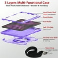 thumbnail image 5 of Decase Shockproof Case for iPad Pro 11 Case 4th/ 3rd/ 2nd/ 1st Gen (2022/2021/2020/2018), Military Grade Protection Rotating Stand Hand Strap Shoulder Strap Kids Friendly Bumper Rugged Case,Purple, 5 of 9