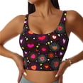 thumbnail image 1 of Fotbe Geometric Hearts Sujetador Deportivo Largo sin Aros para Mujer con Almohadillas y Soporte Medio, Transpirable y Absorbente, Camiseta Tipo Chaleco o Tank Top-XX-Large, 1 of 8