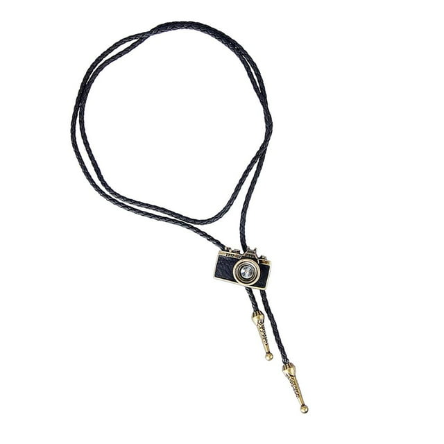 Bolo Tie jinwen de vaquero americano con colgante de cámara Bronce