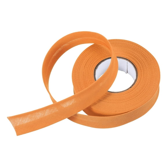 Uxcell 3/4 Inch Single Fold Bias Tape Polyester Continuous Bulk Bias Tape for Sewing, Seaming Quilting Hemming Binding Crafts (Orange 10 Yards)
