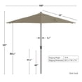 thumbnail image 4 of California Umbrella Olefin 9' Bronze Round Autotilt Aluminum Patio Umbrella, Straw, 4 of 5