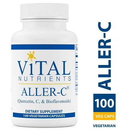 Quercetin Vitamin C Vital Nutrients - Aller-C (Quercetin, Vitamin C, and Bioflavonoids) - Respiratory & Sinus Support - Gluten Free - 100 Vegetarian Capsules per Bottle ()