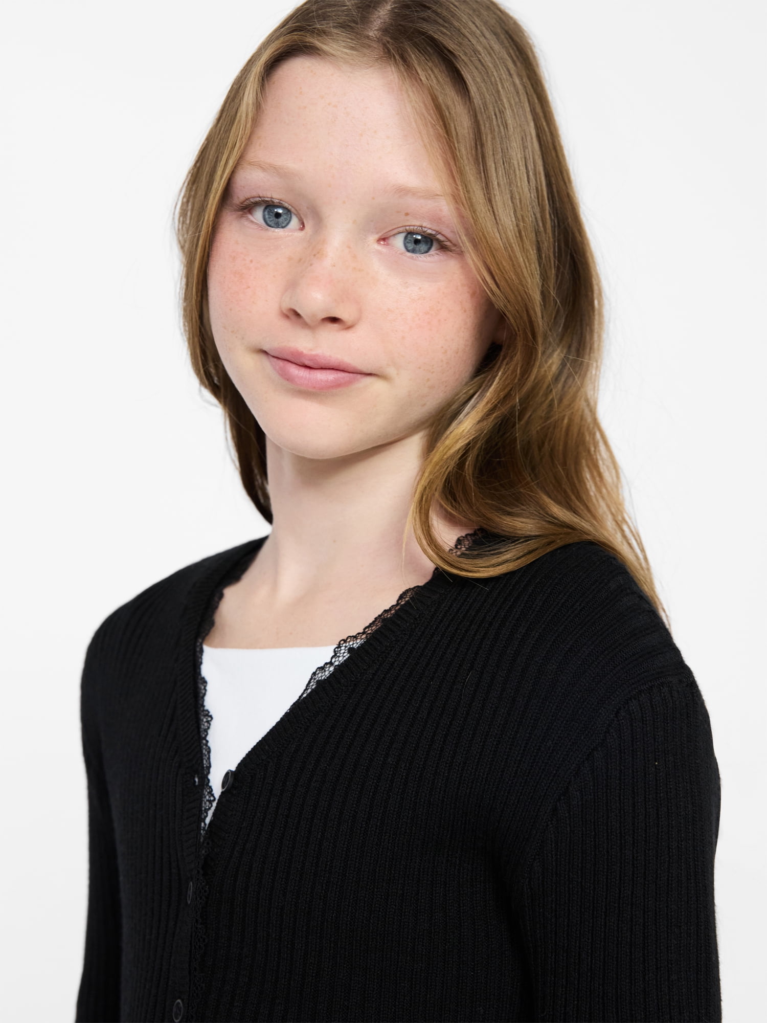 Weekend Academy Girls Lace Trimmed Cardigan, Sizes 4-18